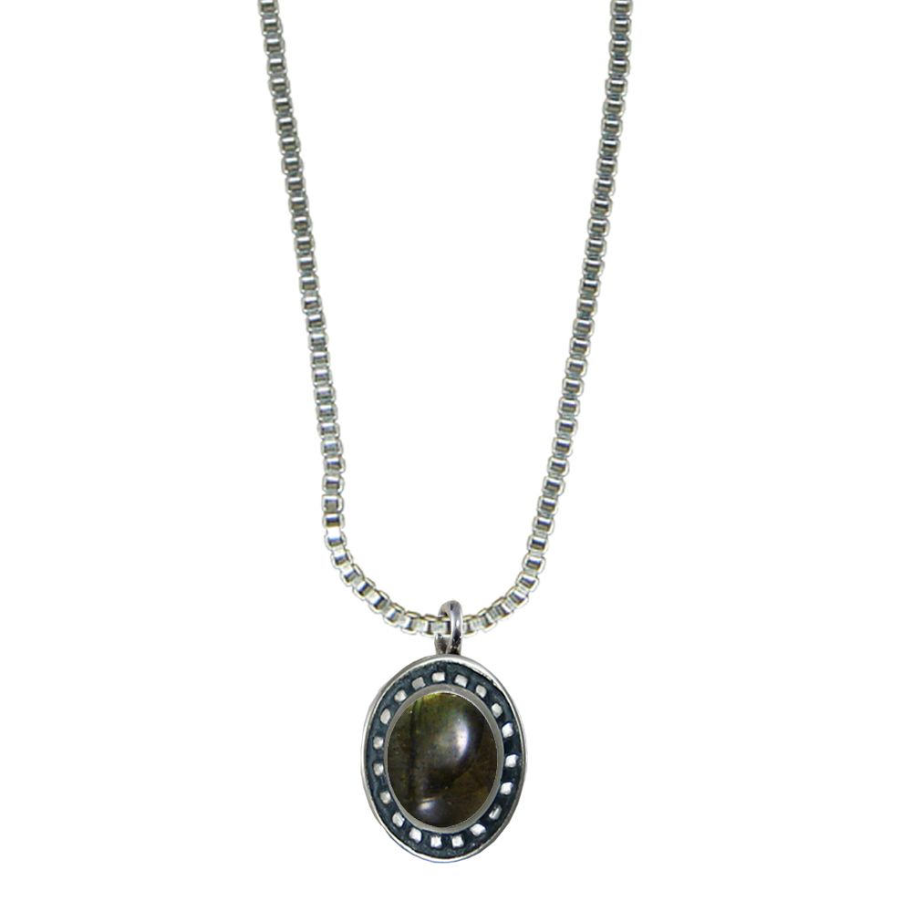Sterling Silver Little Spectrolite Pendant Necklace
